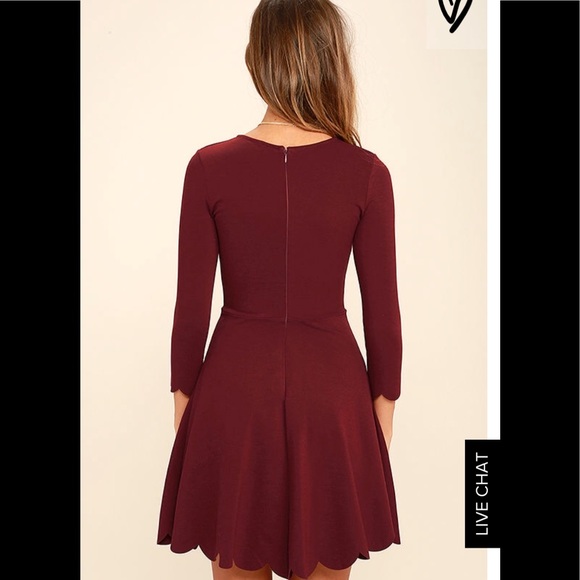 Lulu’s burgundy skater dress - Picture 3 of 3